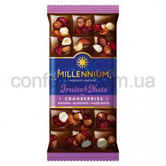Шоколад Фрутс&Нутс б. миндаль цельный лесовой орех ягод. изюм. 80 гр. 